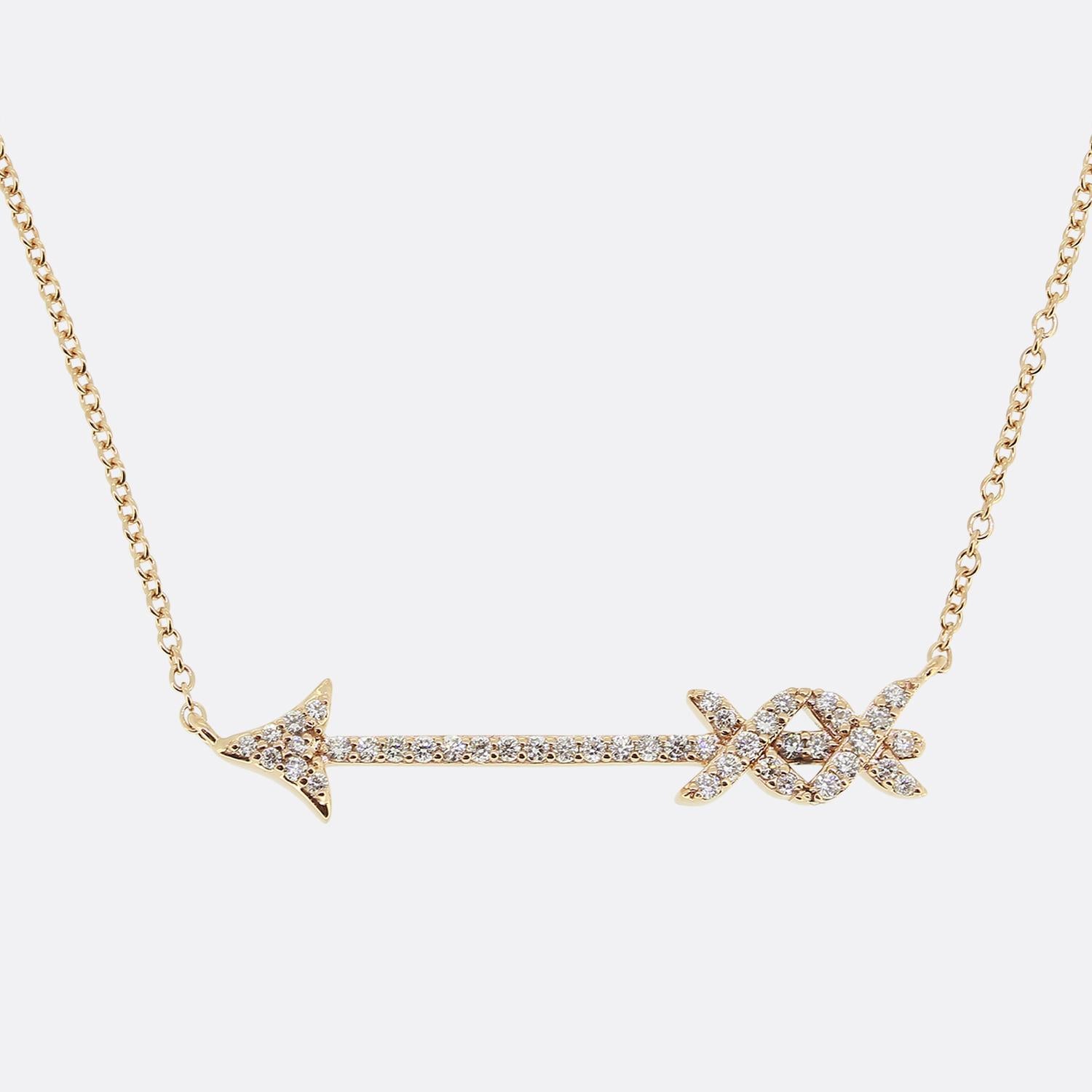 Tiffany Co. Paloma s Graffiti Diamond Arrow Pendant Necklace The Vintage Jeweller
