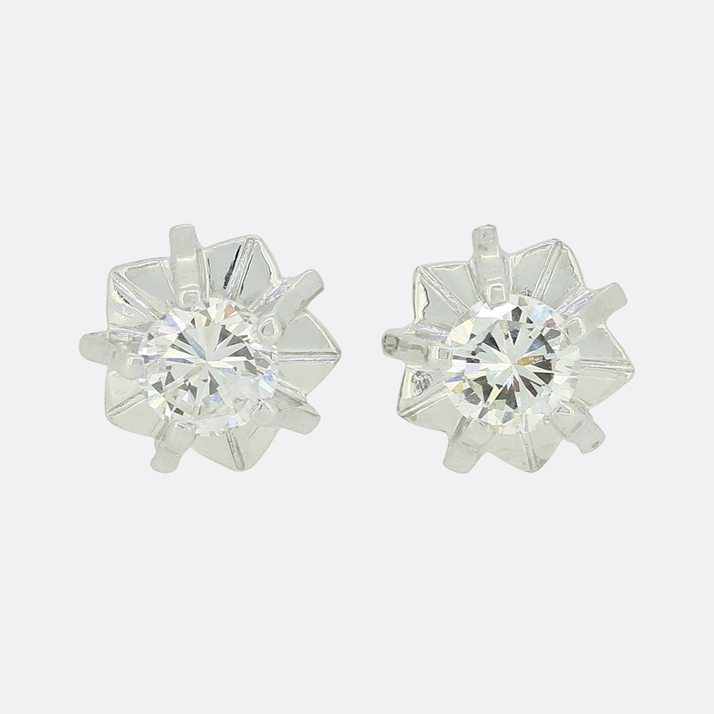 0.40 Carats Diamond Screw Back Stud Earrings