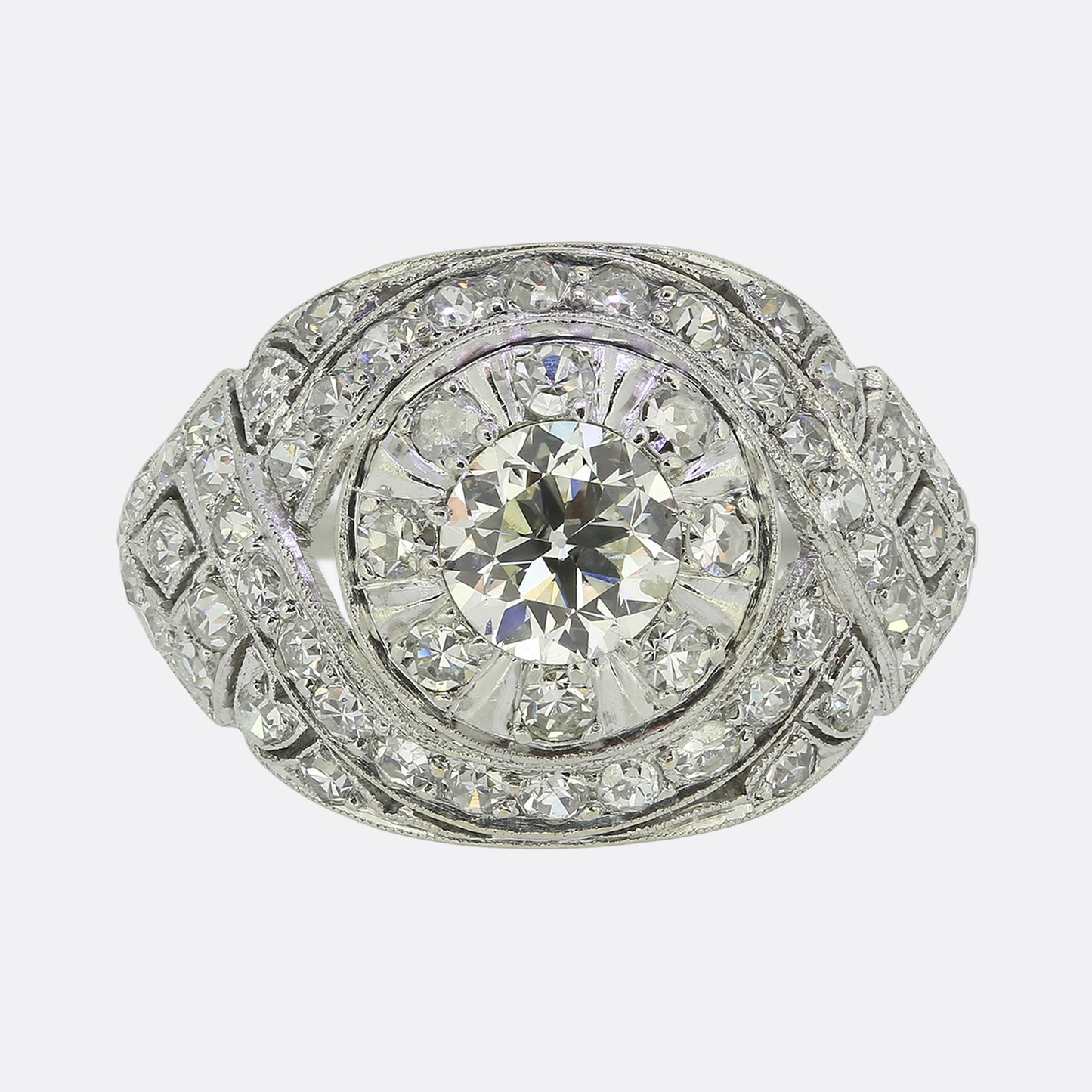 Art Deco Diamond Bombe Ring