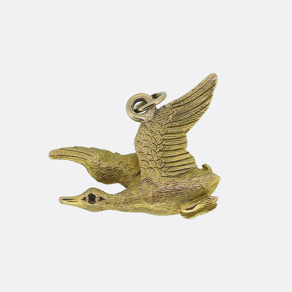 Victorian Ruby Flying Duck Charm Pendant