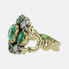Georgian Emerald and Diamond Cluster Ring