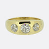 Vintage Old Cut Diamond Three Stone Gypsy Ring