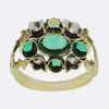 Georgian Emerald and Diamond Cluster Ring