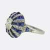 Art Deco Style Sapphire and Diamond Cluster Bombe Ring