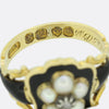 Georgian Pearl, Diamond and Enamel Mourning Locket Ring