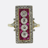 Art Deco Ruby and Diamond Plaque Ring
