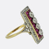 Art Deco Ruby and Diamond Plaque Ring