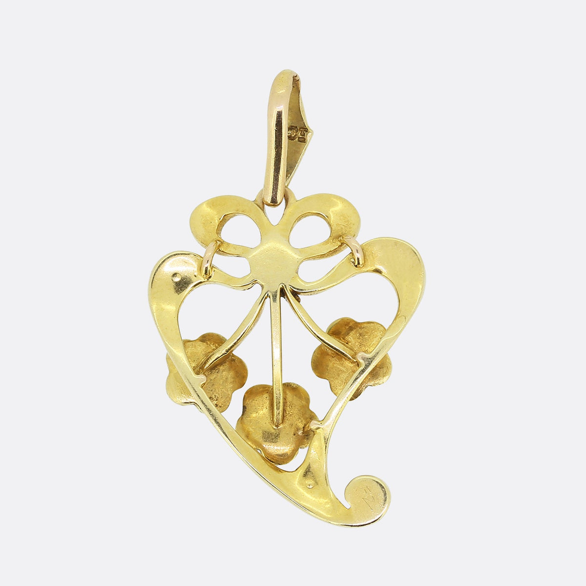 Victorian Pearl and Turquoise Heart Pendant