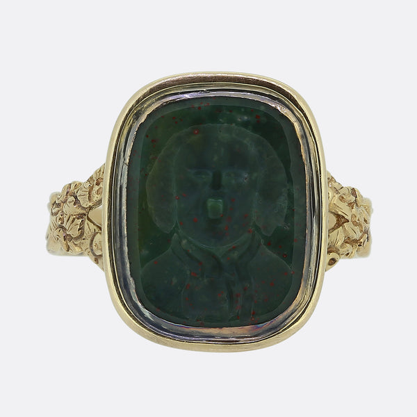 Victorian Bloodstone Intaglio Signet Ring