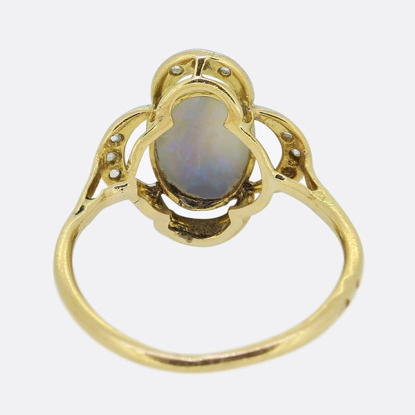 Antique French Opal and Diamond Ring