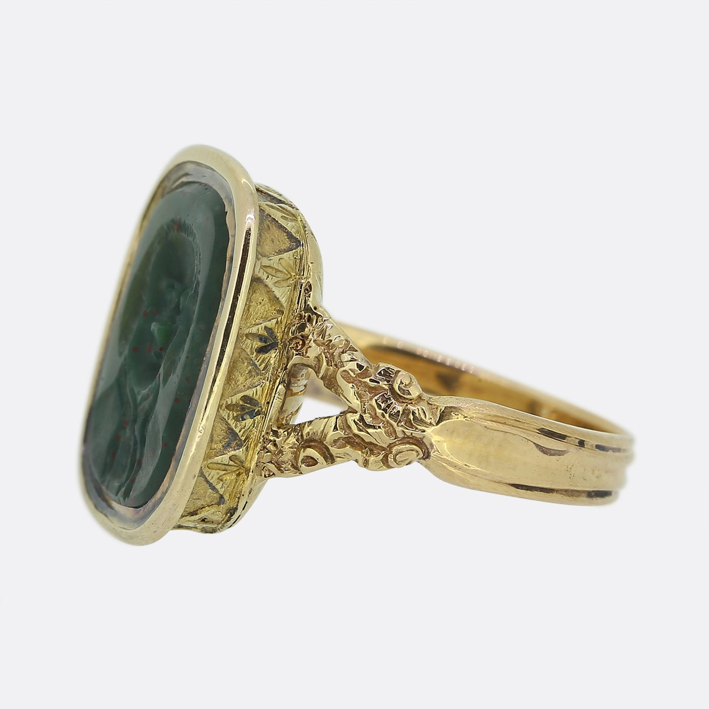 Victorian Bloodstone Intaglio Signet Ring
