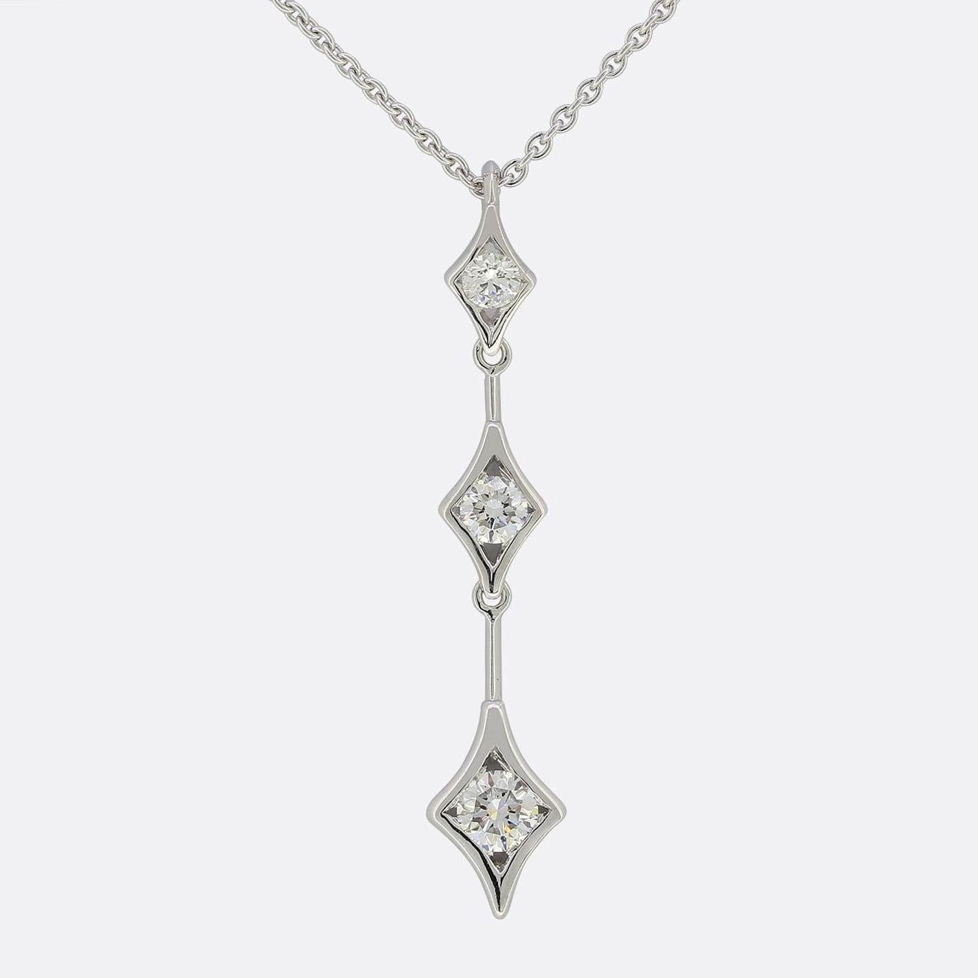 De Beers 0.35 Carat Diamond Pendant Necklace