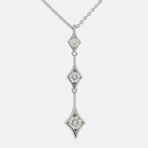 De Beers 0.35 Carat Diamond Pendant Necklace