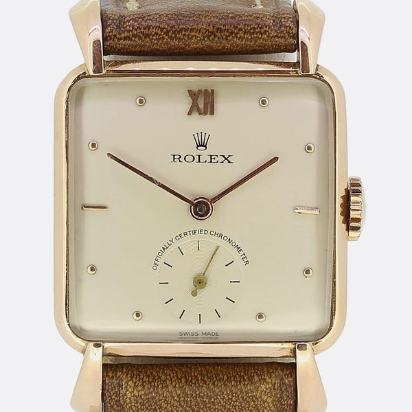 1940s Rolex Unisex Square Manual Wristwatch
