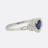 Sapphire and Diamond Heart Cluster Ring