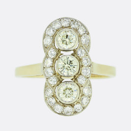 Edwardian Style 1.00 Carat Diamond Tablet Ring