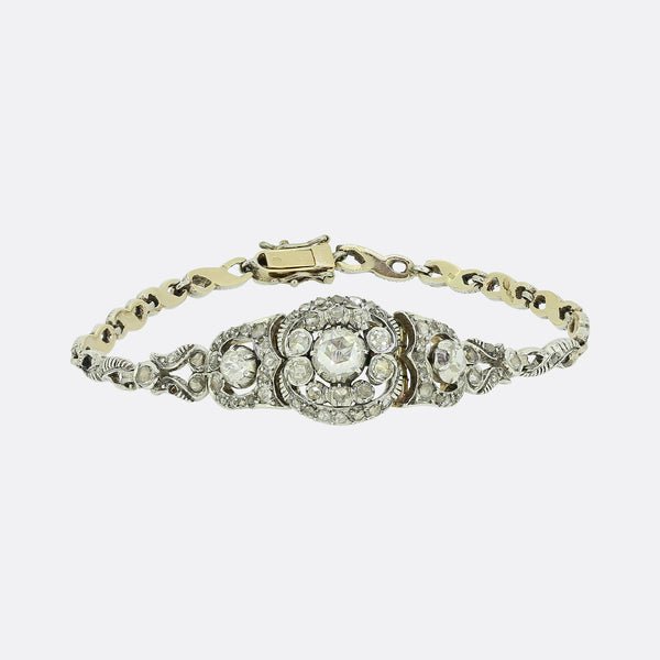 Victorian Rose Cut Diamond Bracelet