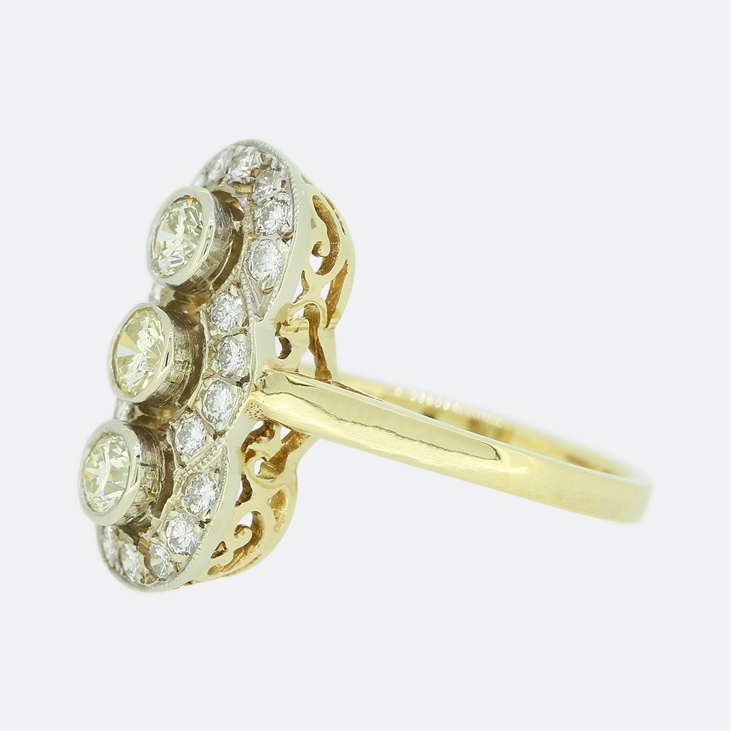 Edwardian Style 1.00 Carat Diamond Tablet Ring