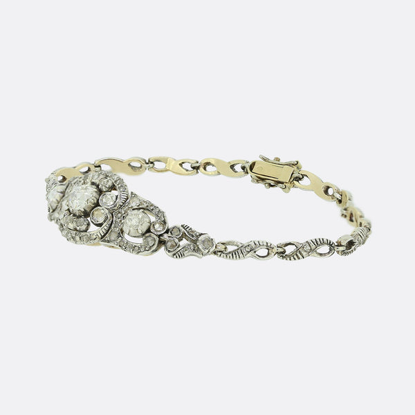 Victorian Rose Cut Diamond Bracelet