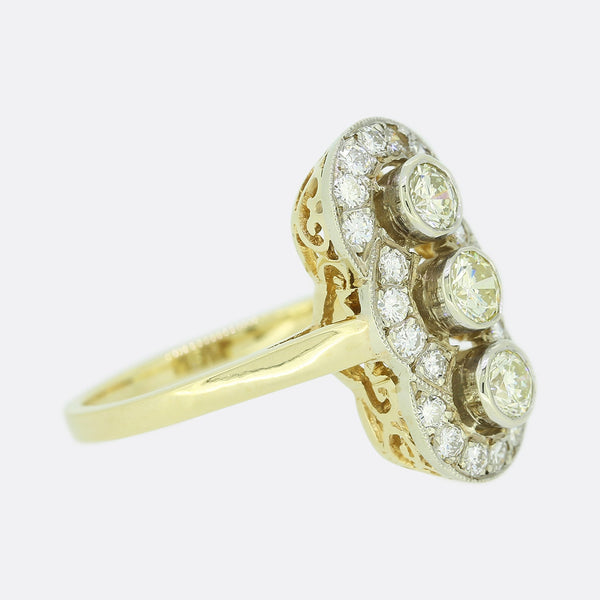 Edwardian Style 1.00 Carat Diamond Tablet Ring