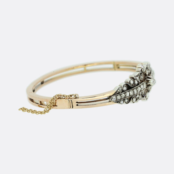 Victorian 1.20 Carat Diamond Hinge Bangle
