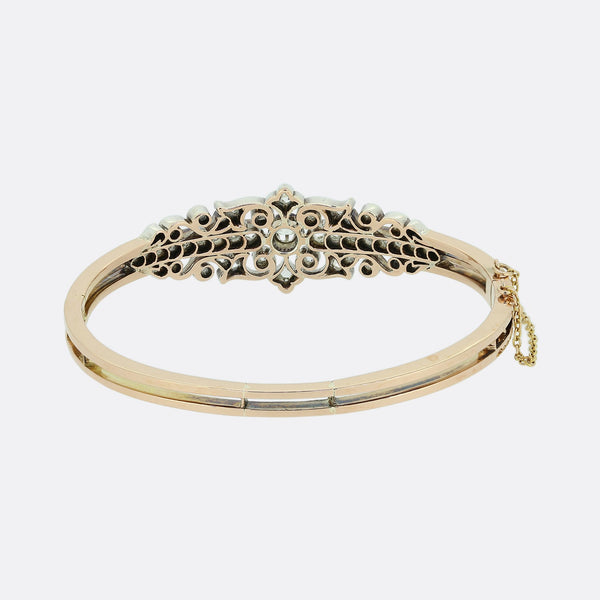 Victorian 1.20 Carat Diamond Hinge Bangle