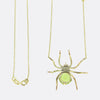 Peridot and Pearl Spider Pendant Necklace