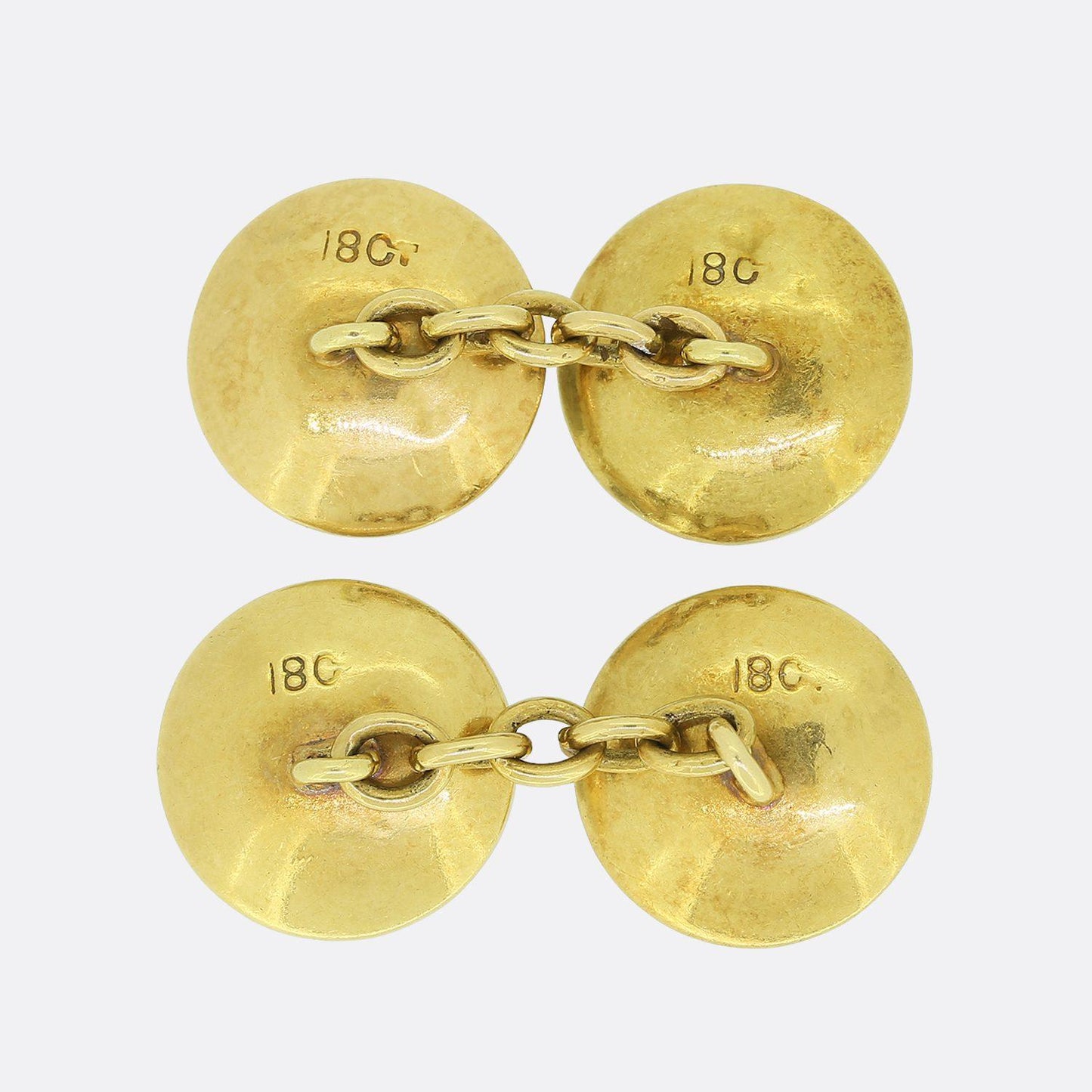 Art Deco Mother Of Pearl Diamond and White Enamel Cufflinks