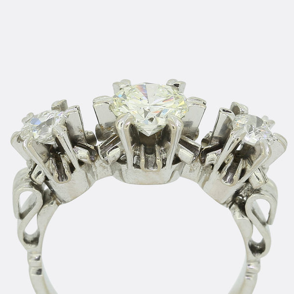 1.05 Carat Diamond Three Stone Engagement Ring