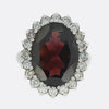 Garnet and Diamond Cluster Ring