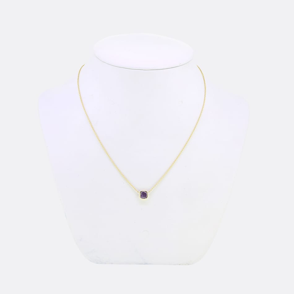 1.25 Carat Unheated Ceylon Purple Sapphire Pendant