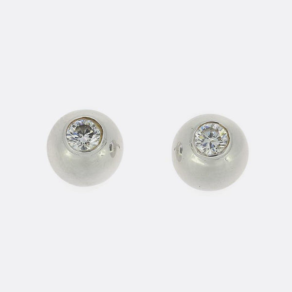 Cartier 0.40 Carat Diamond Perles de Diamants Stud Earrings