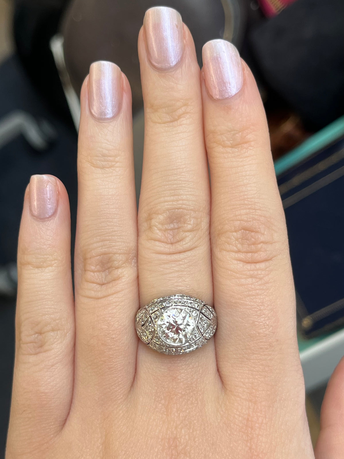 Art Deco 2.00 Carat Diamond Bombe Ring