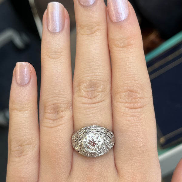 Art Deco 2.00 Carat Diamond Bombe Ring