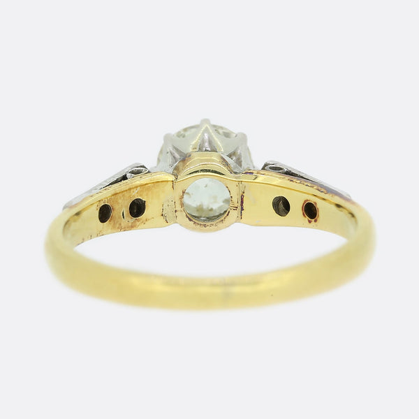 Edwardian 0.85 Carat Diamond Solitaire Engagement Ring