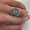 Art Deco Old Cushion Cut Diamond Engagement Ring