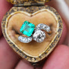 Antique Emerald and Diamond Toi Et Moi Ring