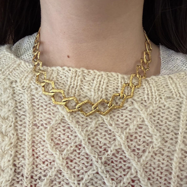 Vintage Textured Chain Necklace