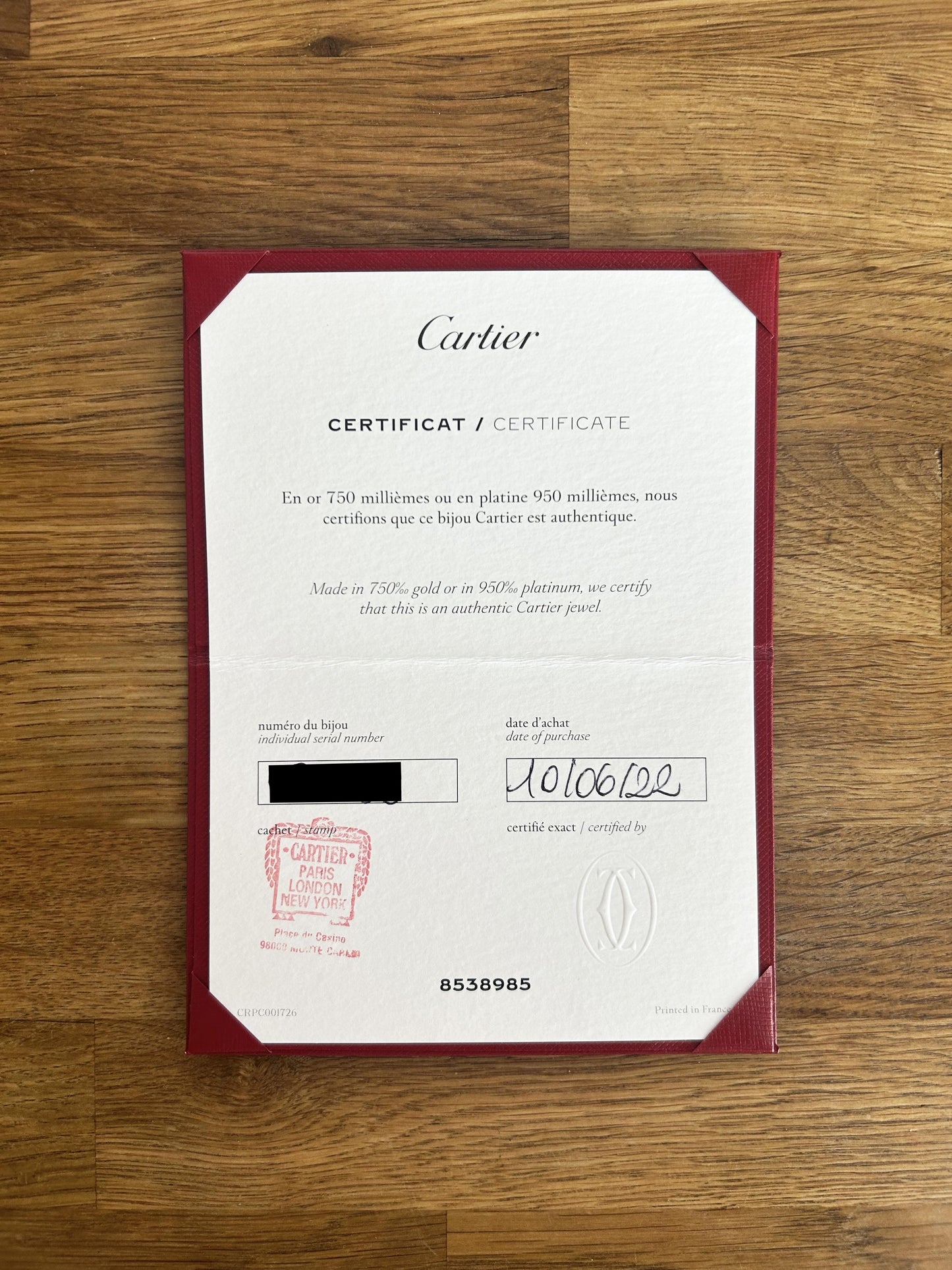 Cartier Two Diamond Classic Model LOVE Hoop Earrings