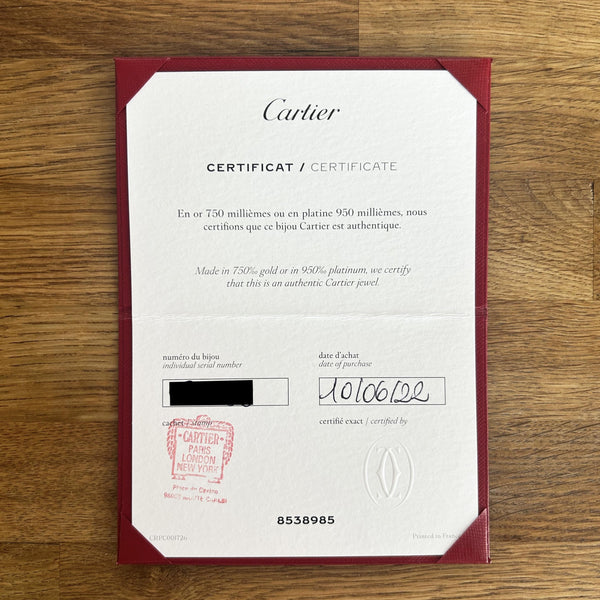 Cartier Two Diamond Classic Model LOVE Hoop Earrings