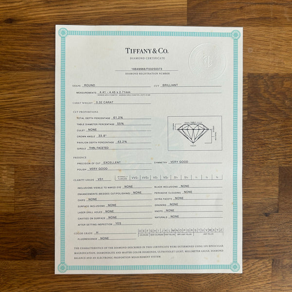 Tiffany & Co. 0.32 Carat Diamond Etoile Solitaire Ring