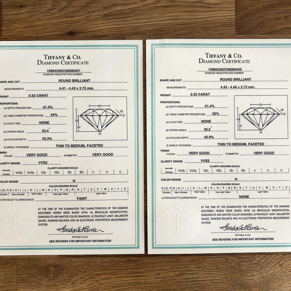 Tiffany & Co. 0.64 Carat Diamond Stud Earrings