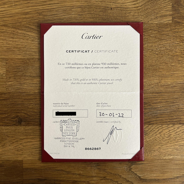 Cartier Classic Model LOVE Ring Size W (65)