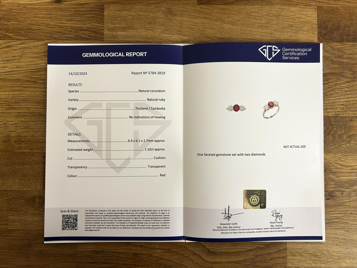 Antique 1.10 Carat Ruby and Diamond Three-Stone Ring