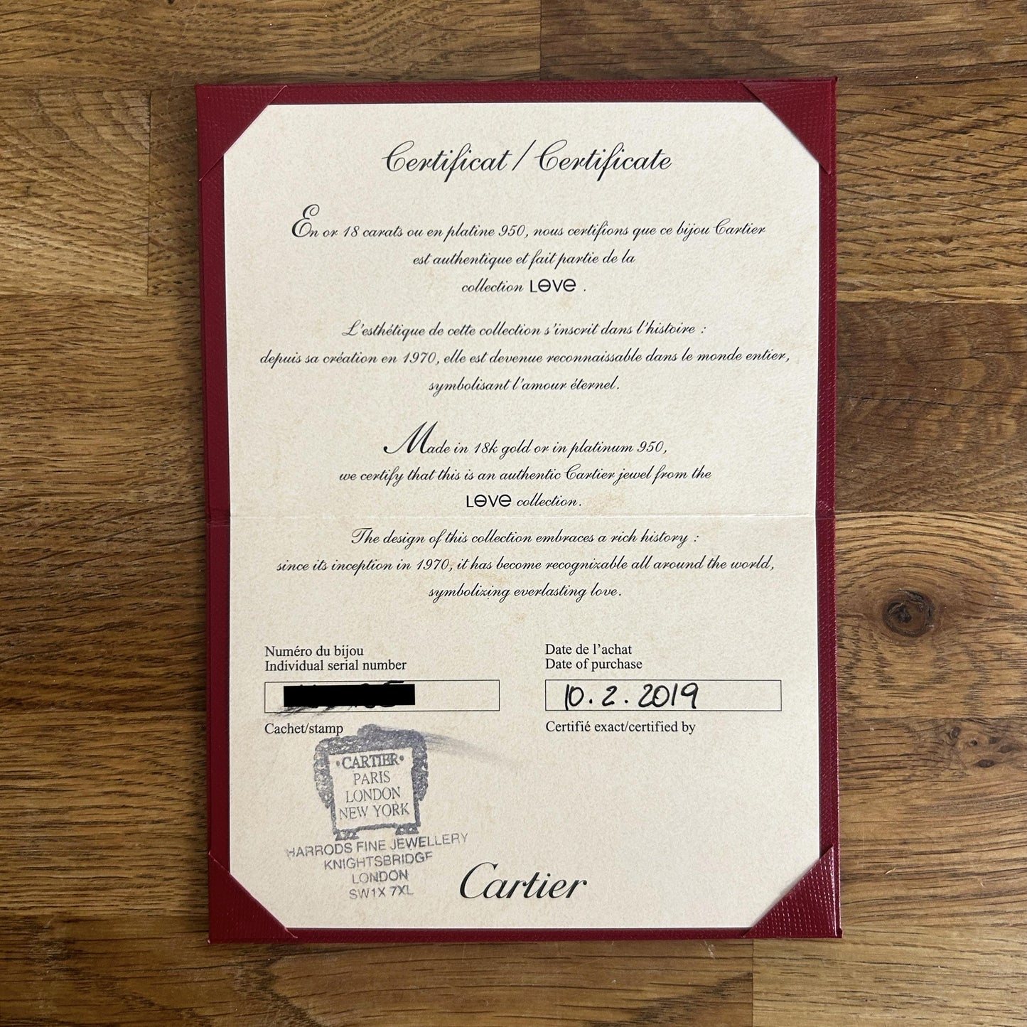 Cartier Classic Model LOVE Bangle Size 17