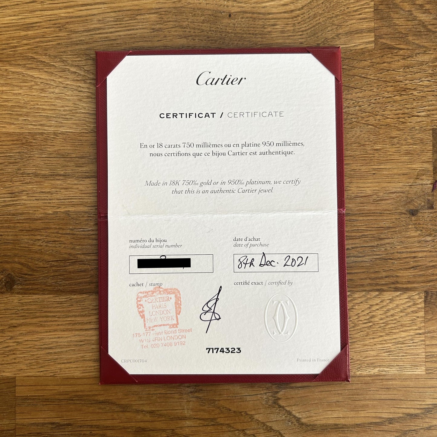 Cartier LOVE Cuff Bangle Size 20