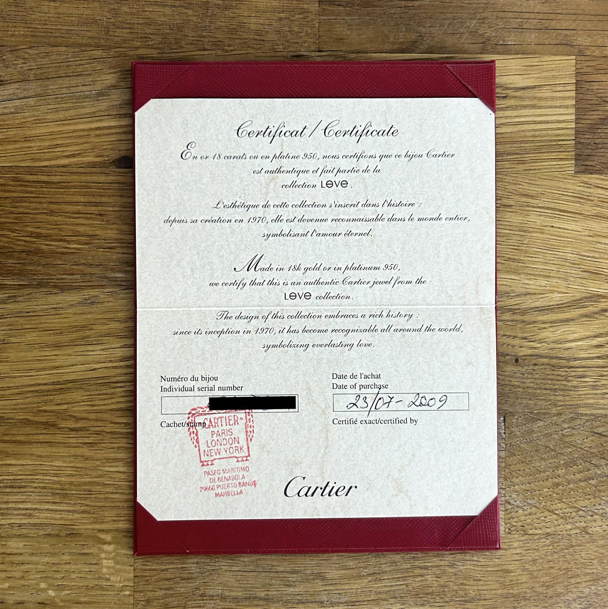 Cartier Classic Model Love Ring Size R (59)
