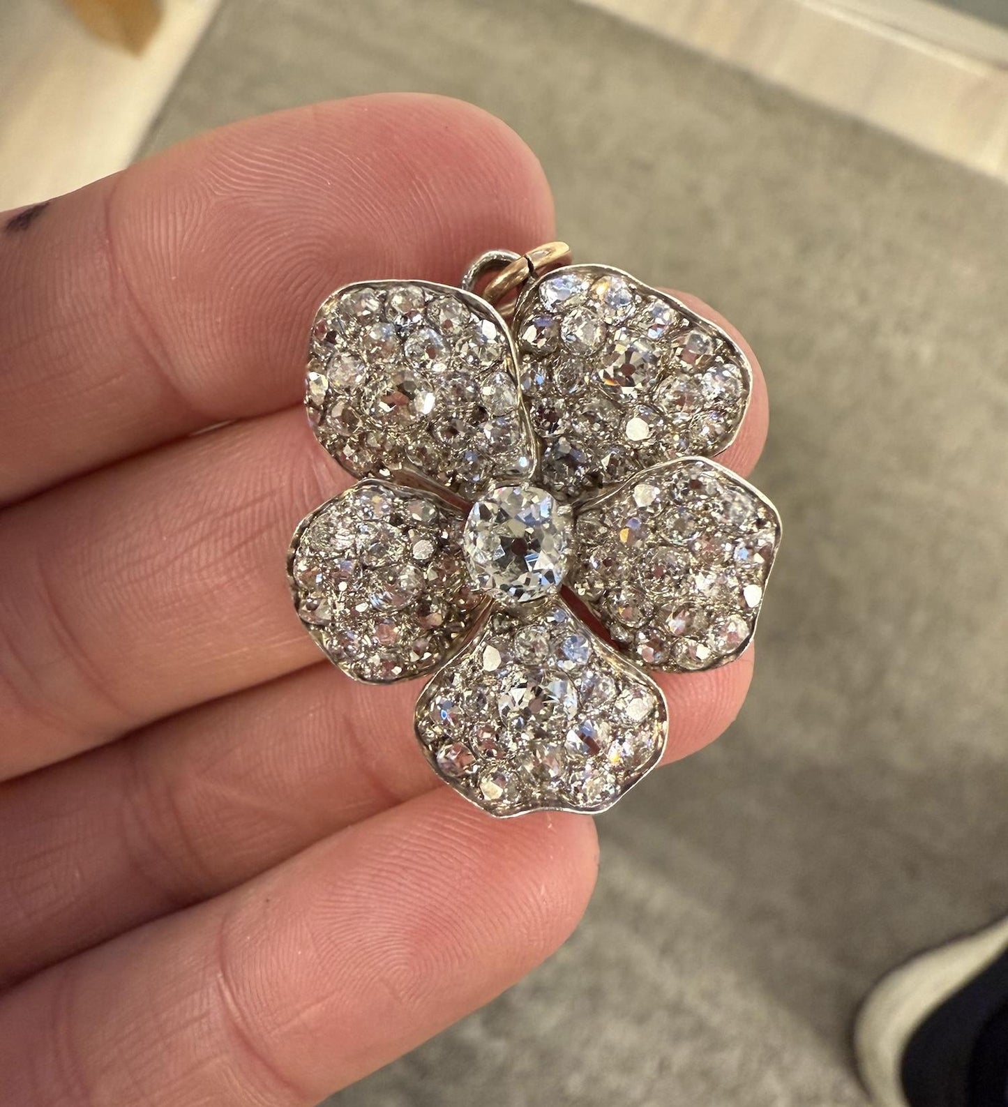 Victorian Large Diamond Arrow Brooch