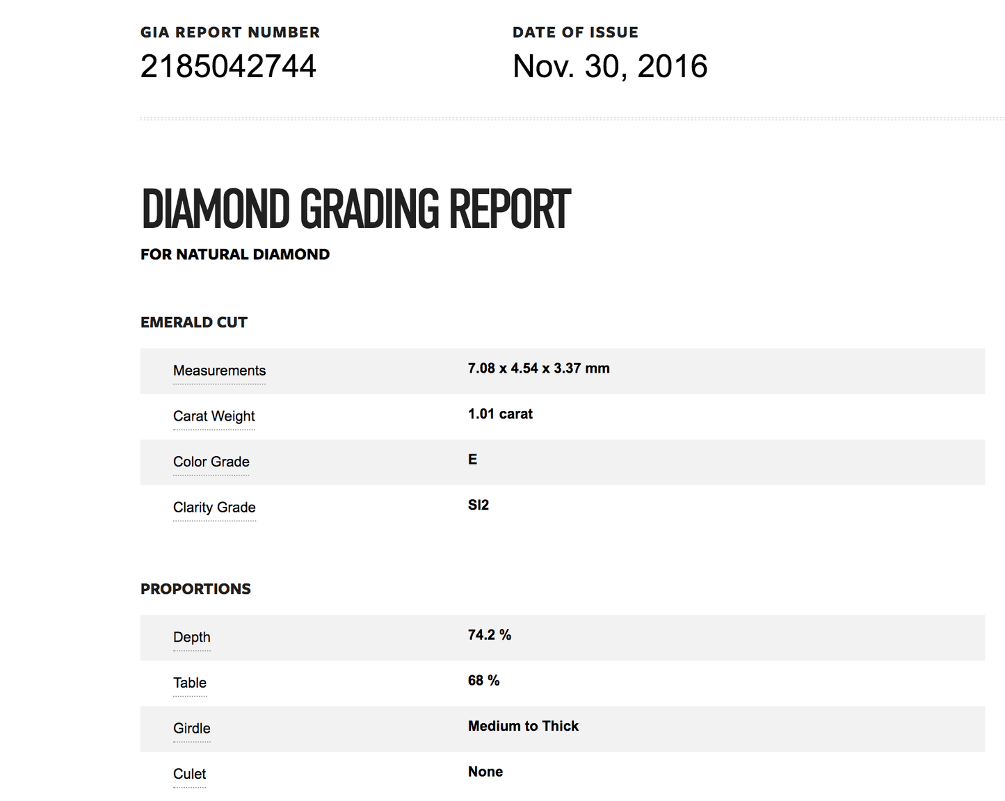 1.01 Carat Emerald Cut Diamond Split Shank Ring
