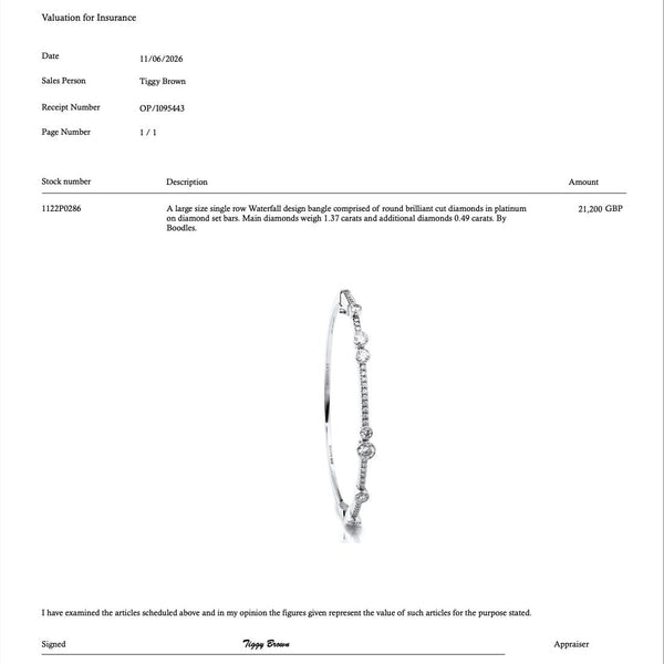 Boodles Diamond Waterfall Bangle